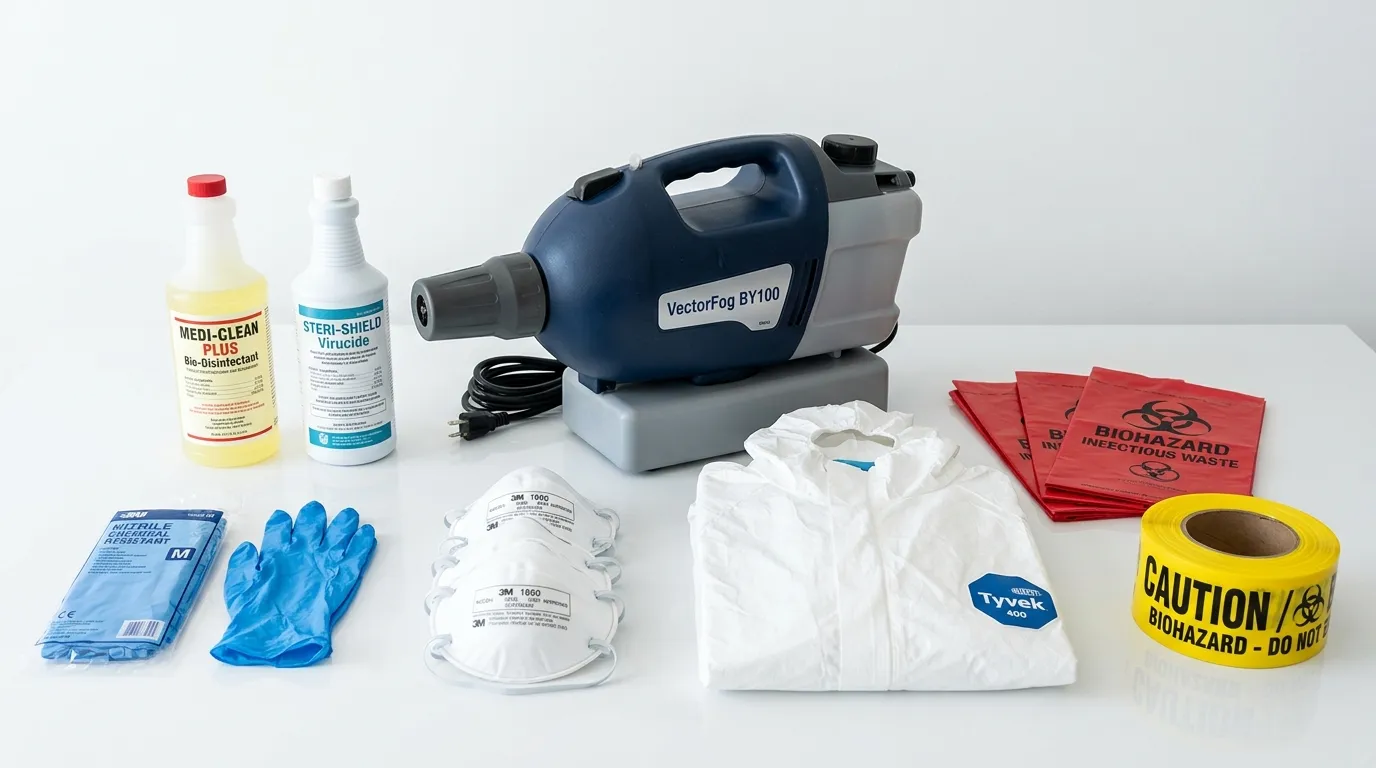 Professional biohazard remediation crew working in Portland